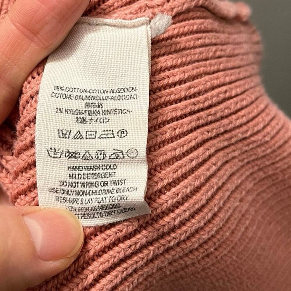 Free People Allure Ribbed V-Neck Pullover Sweater Pink Size L - Picture 5 of 6